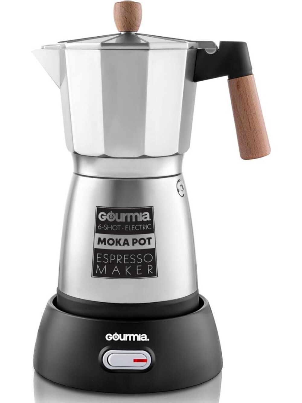 Electric Moka Pot Espresso Maker - 6 Shot Italian Coffee Brewer, Cordless